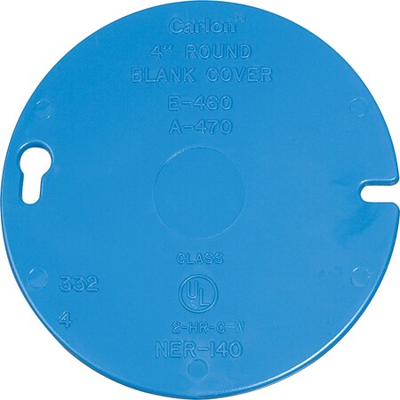 Carlon COVER BLANK PVC RND 4"" E460R-CAR